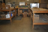 (3) WOODEN WORKBENCHES, (4) 2' x 8' AND (1) 2' x 8',