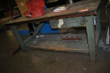 VINTAGE WOODEN WORKBENCH,