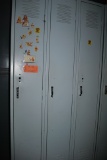BANK OF THREE EMPLOYEE LOCKERS, GRAY