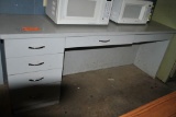 GRAY FORMICA CABINET WITH FIVE DRAWERS,