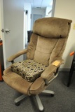 HIGHBACK EXECUTIVE CHAIR, GRAY/BROWN FABRIC