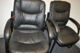 (2) MATCHING BLACK VISITOR CHAIRS WITH ARMS