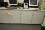 GRAY LAMINATE CABINET WITH FOUR DOORS, NO CONTENTS