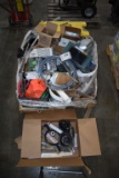 SKID OF MISC. POOL PARTS, ELECTRICAL CORDS,