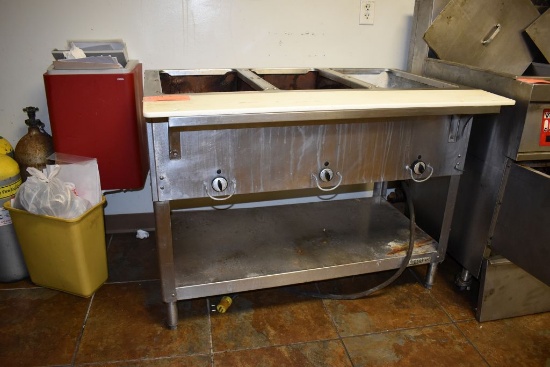 AEROHOT 45" 3 PLACE STEAM TABLE, ELECTRIC TYPE