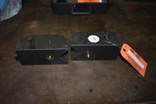 PAIR OF V BLOCKS, ONE IS CHIPPED