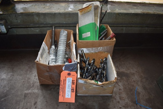 (3) BOXES WITH ASSORTED TOOLING, PRIMARILY DRILL BITS,