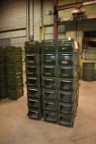 SET OF STACKABLE BINS, (3) STACKS WITH (7) BINS EACH