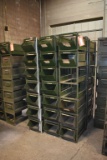 SET OF STACKABLE BINS, (3) STACKS WITH (7) BINS EACH