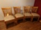 SET OF (4) CHAIRS, VERTICAL SLAT BACK, WOOD FRAME,