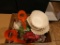 BOX WITH COFFEE FILTERS, GLASS COFFEE POTS AND