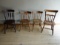4 MISC SOLID WOOD CHAIRS, NOT MATCHING,