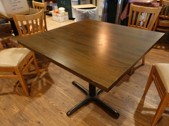 TABLE, SQUARE, 36" x 36" x 29 1/2"H, DARK WOODGRAIN