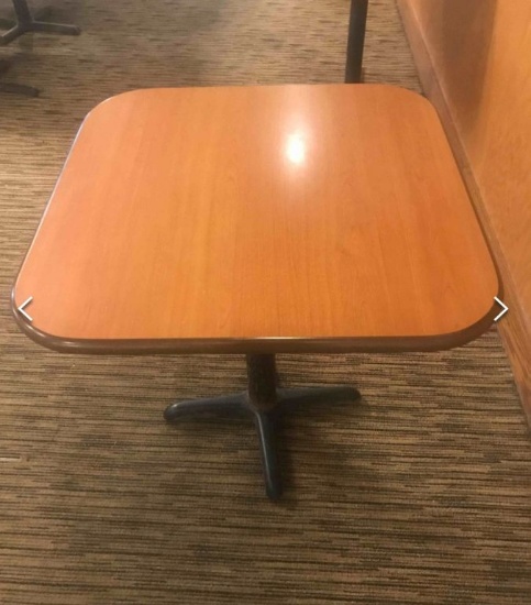 RESTAURANT TABLE, 31" X 31" WOODGRAIN TOP