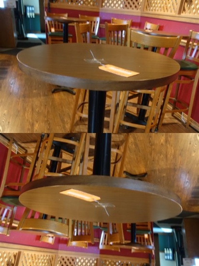 PUB TABLE, ROUND, 24" DIAMETER x 42" HIGH,