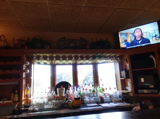 UPPER OAK BACK BAR, 12 1/2' LONG x 44"H,