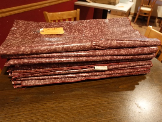(12) VINYL TABLE CLOTHS, APPROX. 52" x 52"
