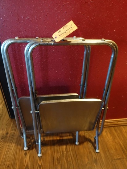 (2) FOLDING FOOD TRAY/BUSSING STANDS