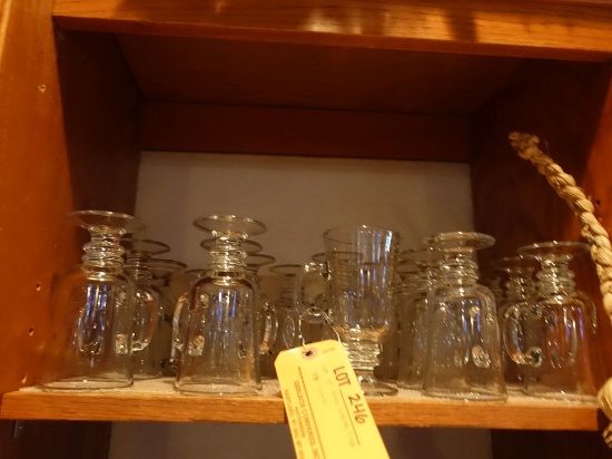 LOT OF GLASS COFFEE CUPS, (17) COUNT