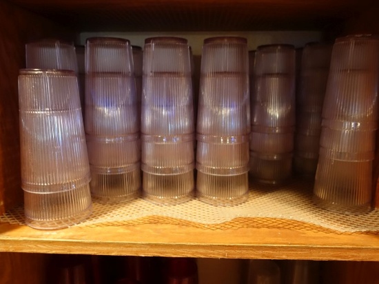 SHELF WITH 24 OZ. TUMBLERS, MOST 6" TALL