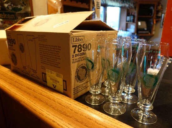 BOX OF (24) LIBBEY 7890 16 OZ. PILSNER GLASSES,