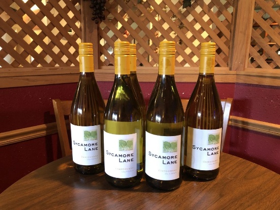 (6) 750 ML BOTTLES OF SYCAMORE LANE CHARDONNAY,