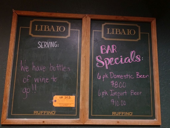 PAIR OF "LIBAIO RUFFINO" CHALK BOARD, 17 1/4" x 25 1/2" HIGH