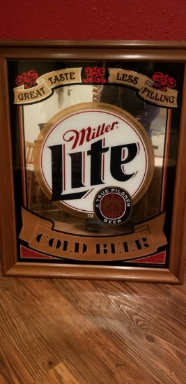 MILLER LITE MIRROR FRAMED