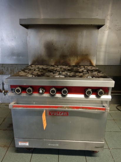 VULCAN SIX BURNER GAS RANGE, MODEL 36L,