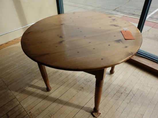 42" ROUND PINE DINING TABLE, SOLID WOOD,