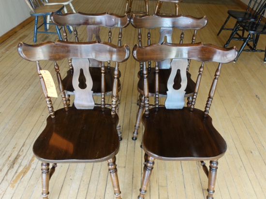 SET OF 4 MATCHING SOLID WOOD CHAIRS