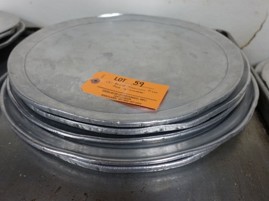 (5) ROUND ALUMINUM PIZZA PANS, 16" DIAMETER