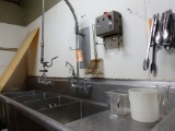 STAINLESS STEEL FOUR COMPARTMENT SINK,
