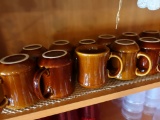 LOT OF (12) BROWN CERAMIC COFFEE CUPS