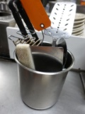 STAINLESS STEEL CONTAINER WITH ASSORTED UTENSILS,