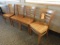 (4) WOODEN LADDER BACK CHAIRS,