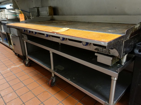 IMPERIAL 6' x 2' GRIDDLE WITH STAINLESS STEEL TABLE BASE