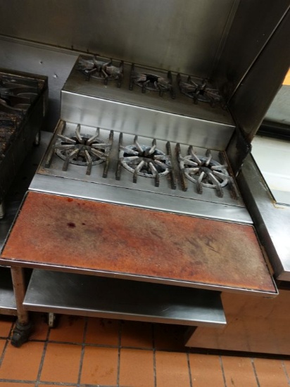 SIX BURNER GAS STOVE TOP WITH STAINLESS STEEL BASE