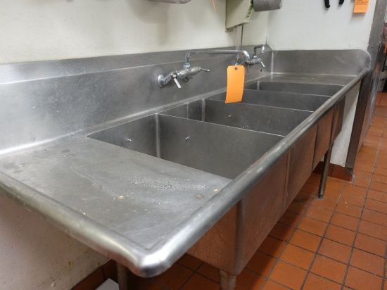 FOUR POSITION STAINLESS STEEL SINK WITH LEAD IN/OUT,