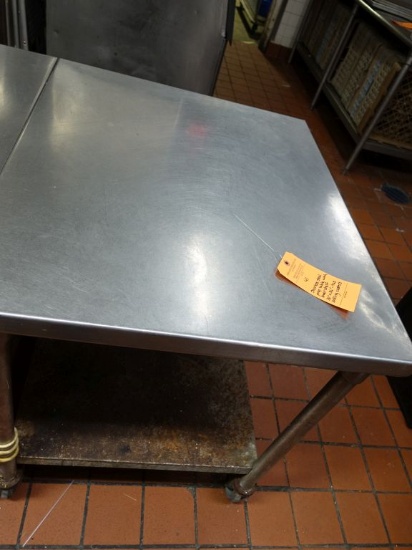 STAINLESS STEEL PREP TABLE WITH LOWER SHELF,