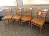 (4) WOODEN LADDER BACK CHAIRS,