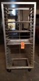 ALUMINUM TRAY RACK ON CASTERS WITH 3 TRAYS