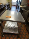 STAINLESS STEEL PREP TABLE WITH LOWER SHELF,