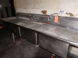 LARGE THREE TUB STAINLESS STEEL SINK WITH