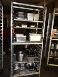 TRAY CART WITH CONTENTS, STAINLESS BOWLS, INSERTS