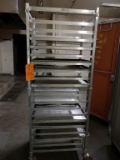 TRAY RACK ON CASTERS WITH (9) TRAYS