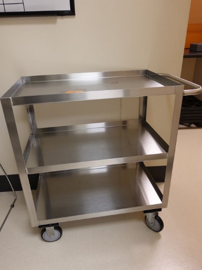 STAINLESS STEEL PUSH CART, 30" x 18 1/4" x 35 1/4"H,