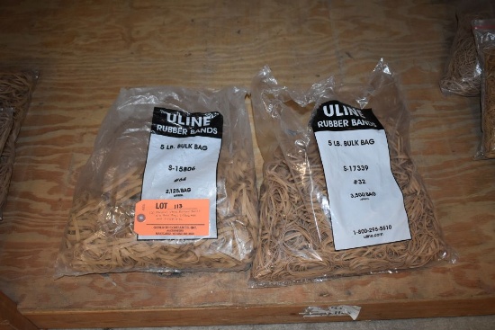 (2) PARTIAL ULINE RUBBER BANDS, 5# BULK BAG,