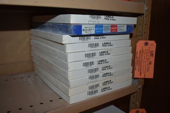 (9) BOXES OF LABELS, PROD #6503, 100 SHEETS PER BOX,
