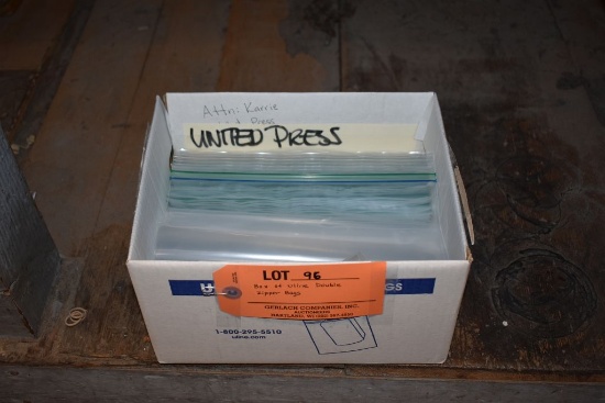 BOX OF ULINE DOUBLE ZIPPER BAGS